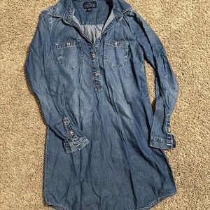 Lucky Brand Blue Chambray Shirt Dress